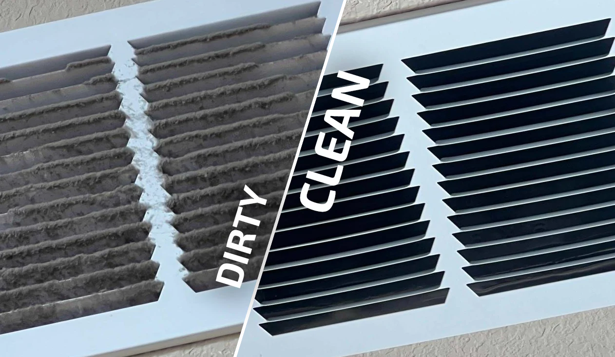 Before and After AC Vent Cleaning